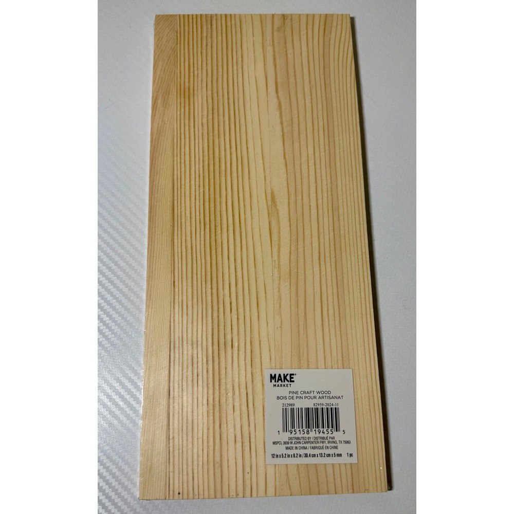 Make Market Pine Craft Wood 12x5.2x0.2 NEW Rectangular DIY Plank 212989